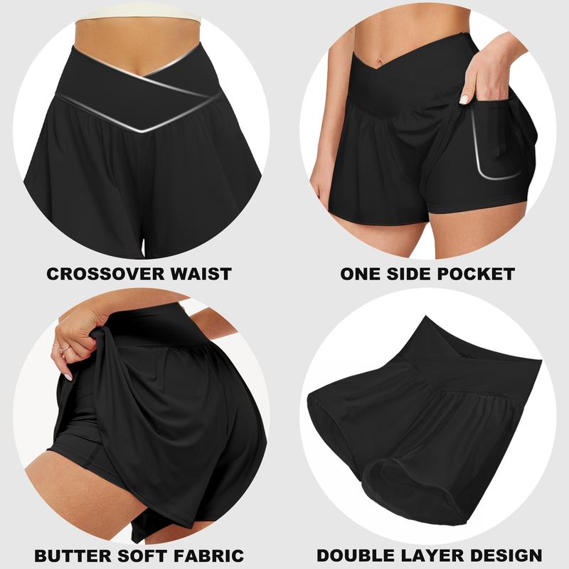 Women’s 2‑in‑1 Running Skort with Pockets