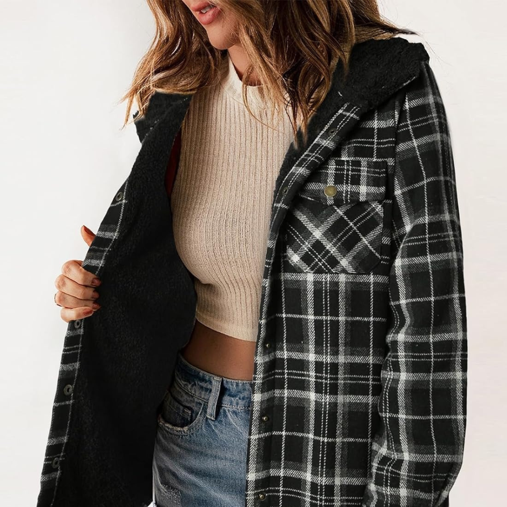 Curvevera Teddy Bear Flannel Jacket