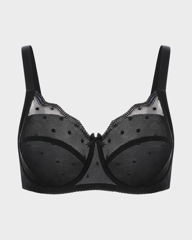 Polka Dot Lace Full-Coverage Minimizer Bra