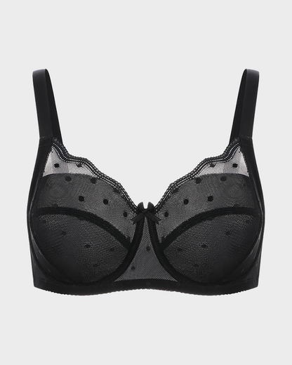Polka Dot Lace Full-Coverage Minimizer Bra