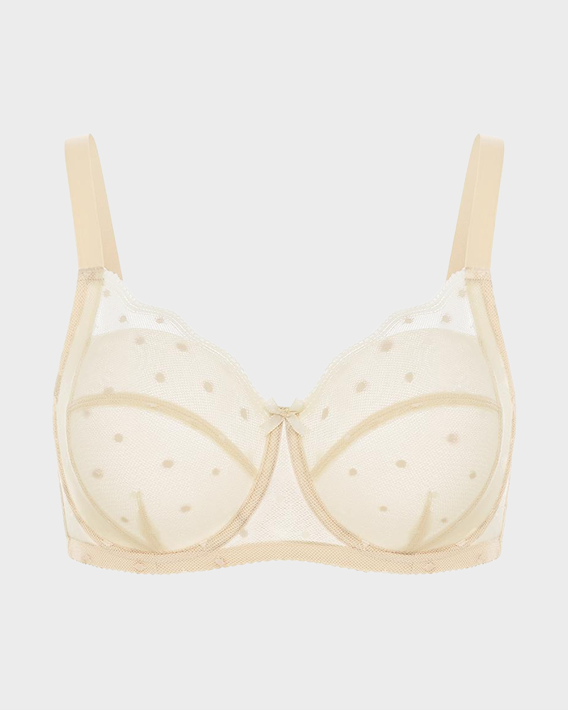 Polka Dot Lace Full-Coverage Minimizer Bra