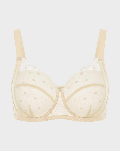 Polka Dot Lace Full-Coverage Minimizer Bra