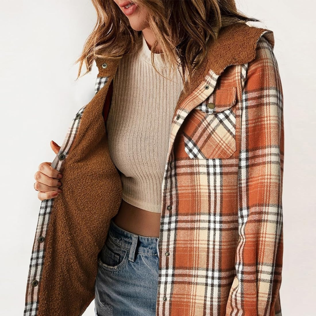 Curvevera Teddy Bear Flannel Jacket