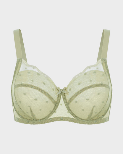 Polka Dot Lace Full-Coverage Minimizer Bra