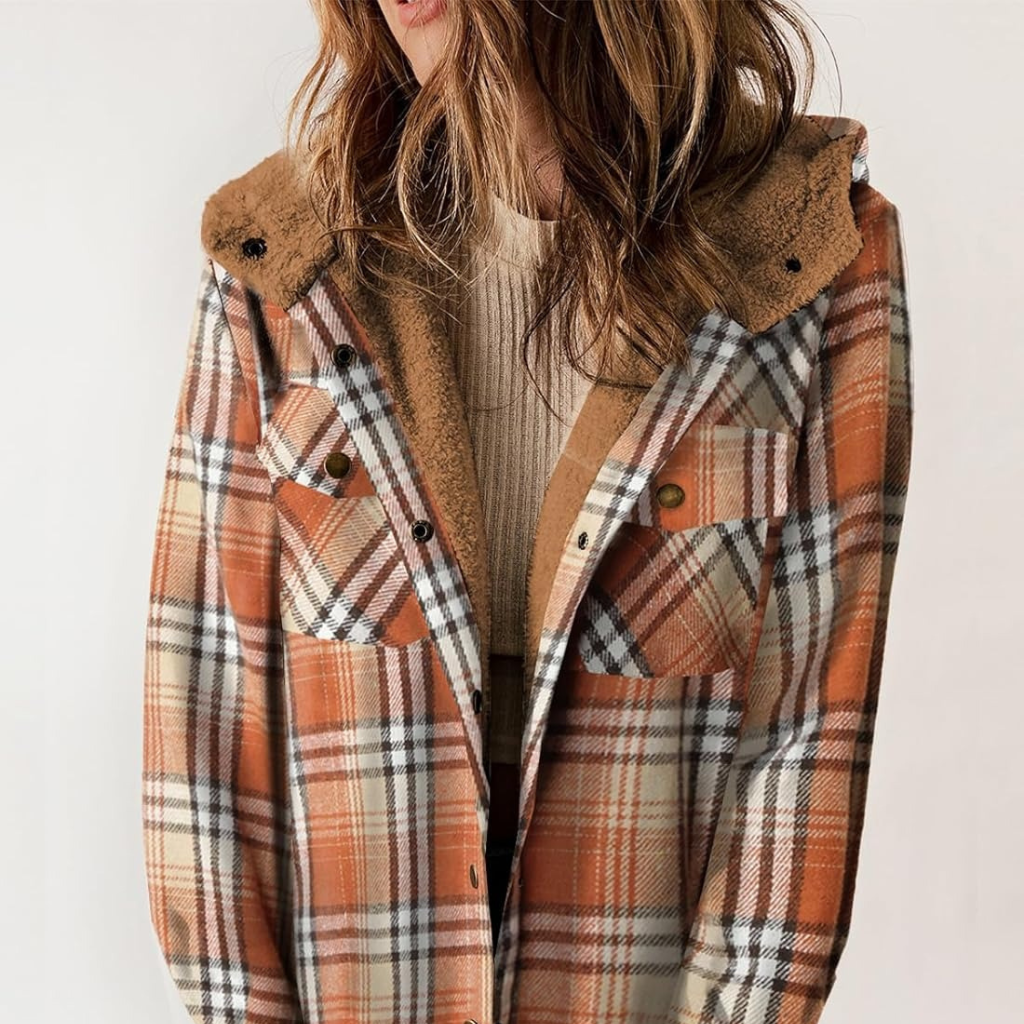 Curvevera Teddy Bear Flannel Jacket