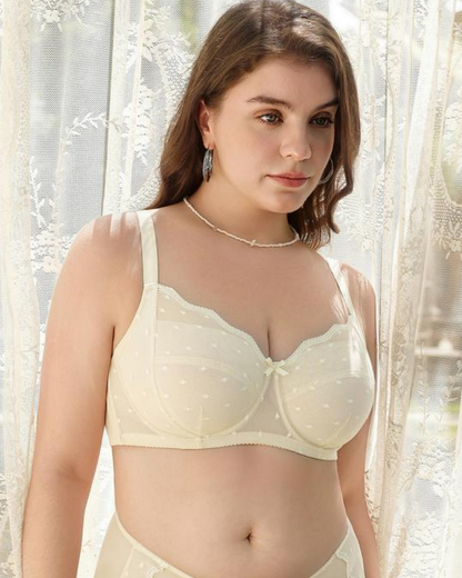 Polka Dot Lace Full-Coverage Minimizer Bra