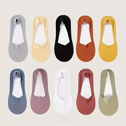 10 Pairs Women's Invisible Short Socks Comfort Breathable Non Slip