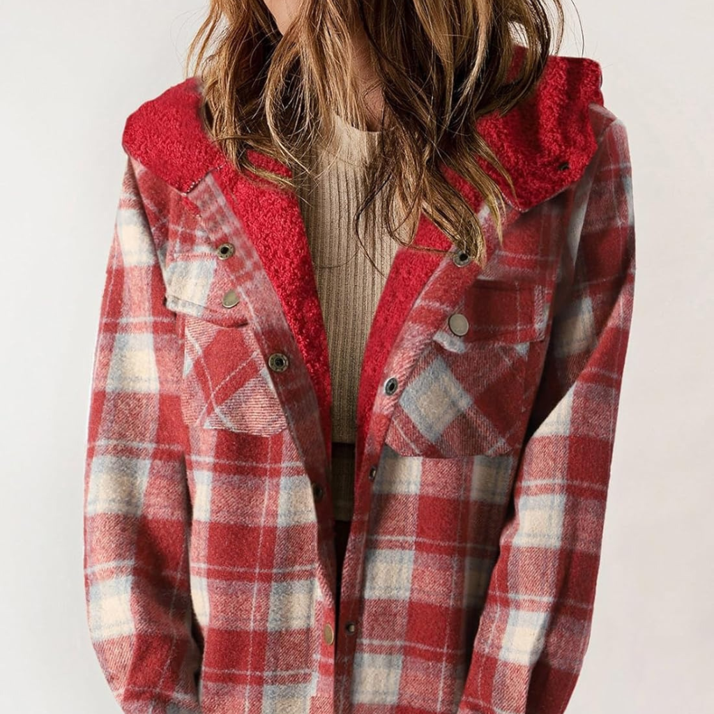 Curvevera Teddy Bear Flannel Jacket