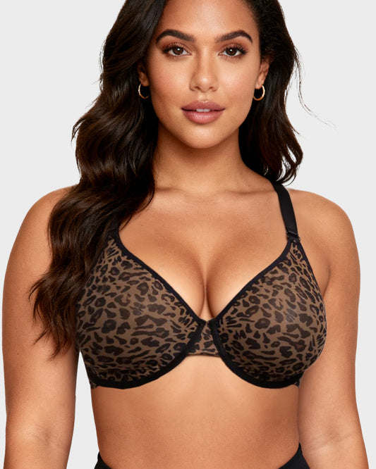 Sexy Sheer Zebra Mesh Underwire Bra