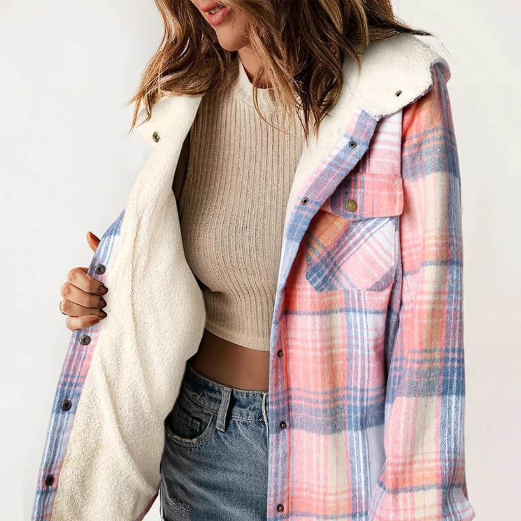 Curvevera Teddy Bear Flannel Jacket