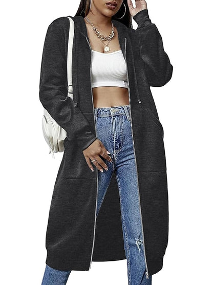 Women Casual Zip up Fleece Hoodies
