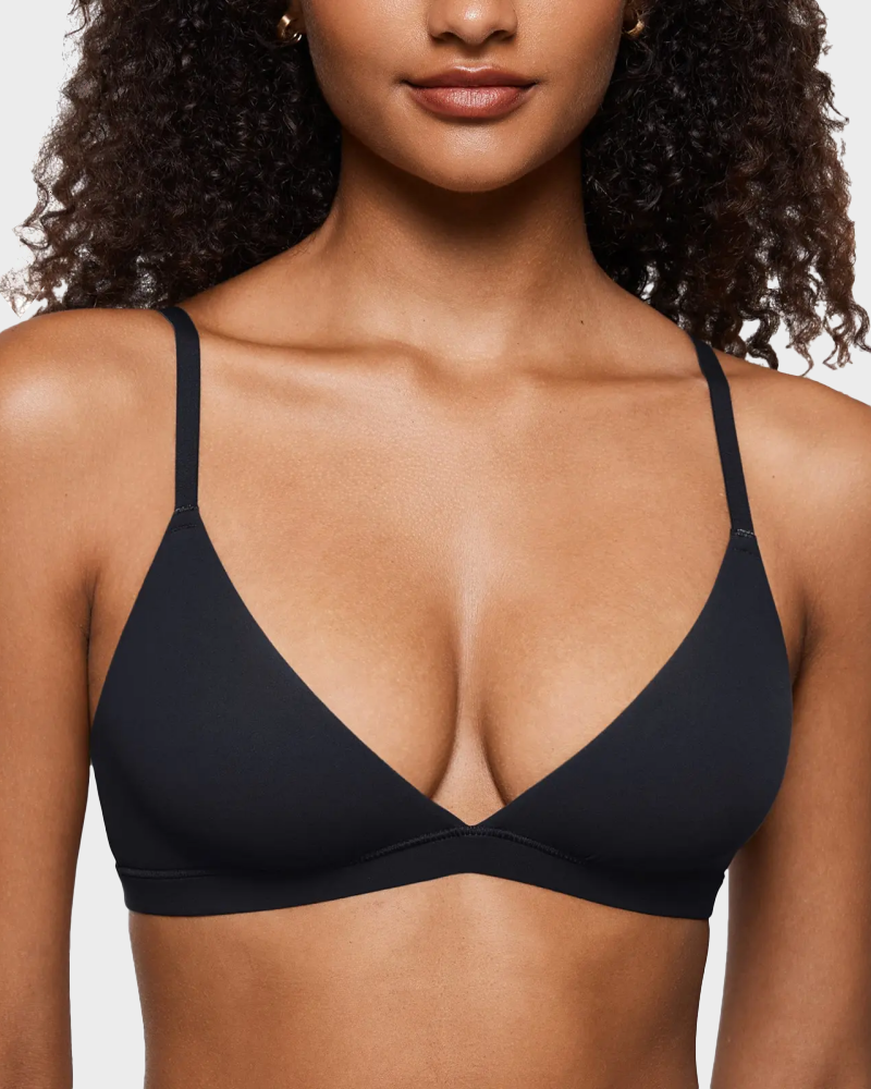 Triangle Bralette Unlined Seamless Deep V Wireless Bra