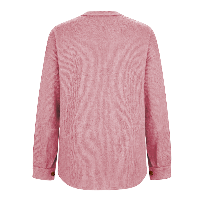 Women's Loose Fit Batwing Sleeve Waffle Knit Button Down Shirt Shacket Tops
