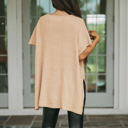 Women's Oversized Loose Round Neck Knitted Top