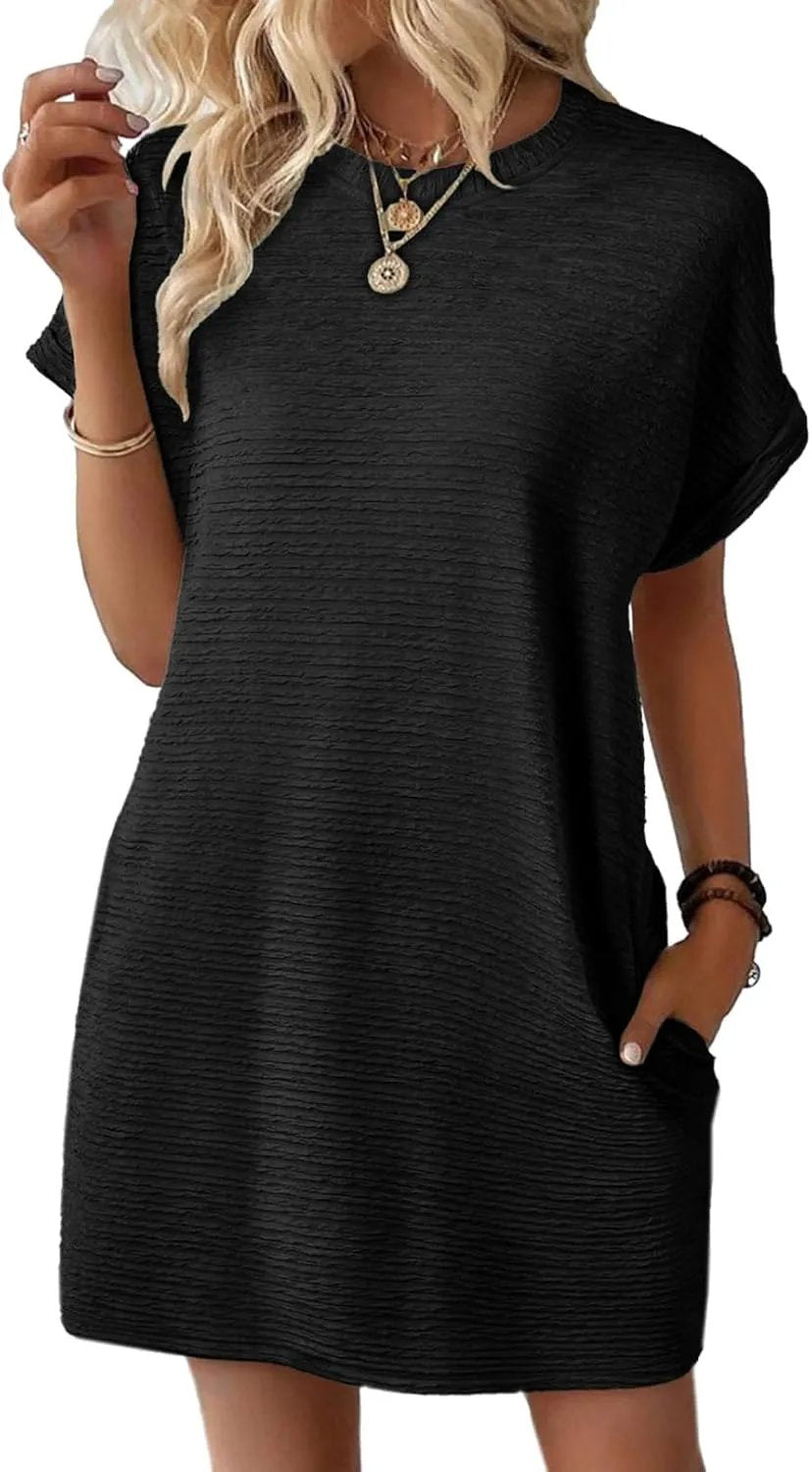 Women's Lightweight Summer Short Sleeve Dress with Pockets