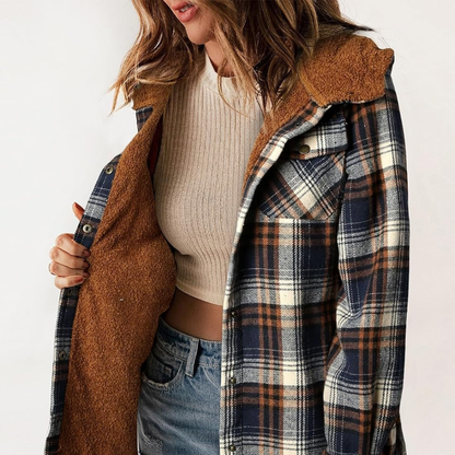 Curvevera Teddy Bear Flannel Jacket