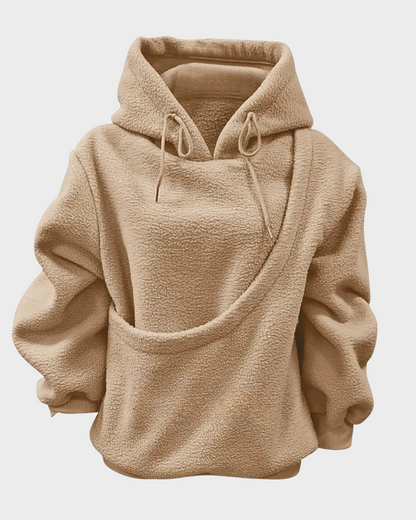 Women's Pet Pocket Hoodie Oversized Plush Carrier Pullover