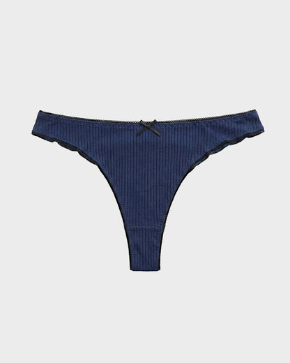 Women's Bow Low Waist Thong  Pack Ultra Soft Cotton（9 pack）