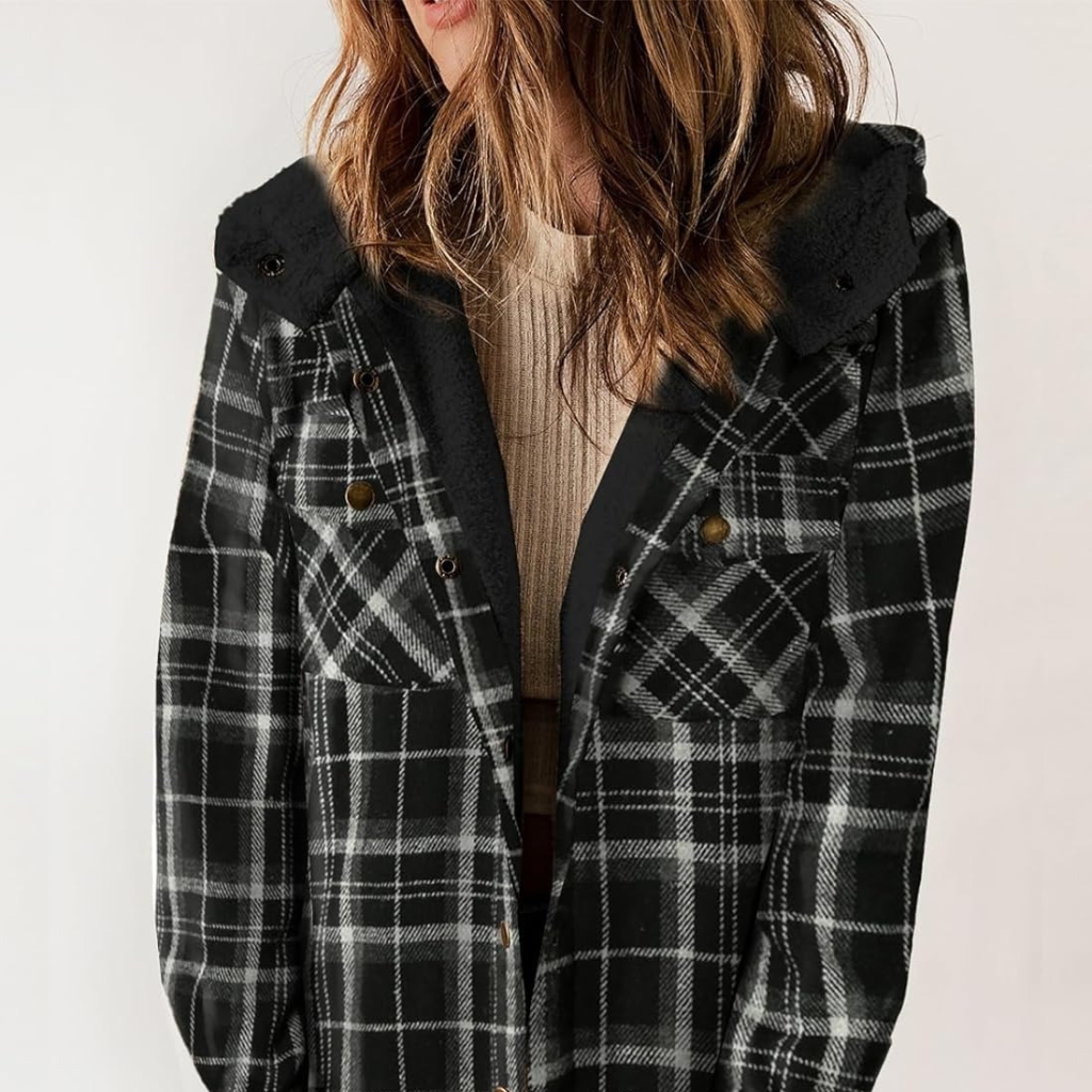Curvevera Teddy Bear Flannel Jacket