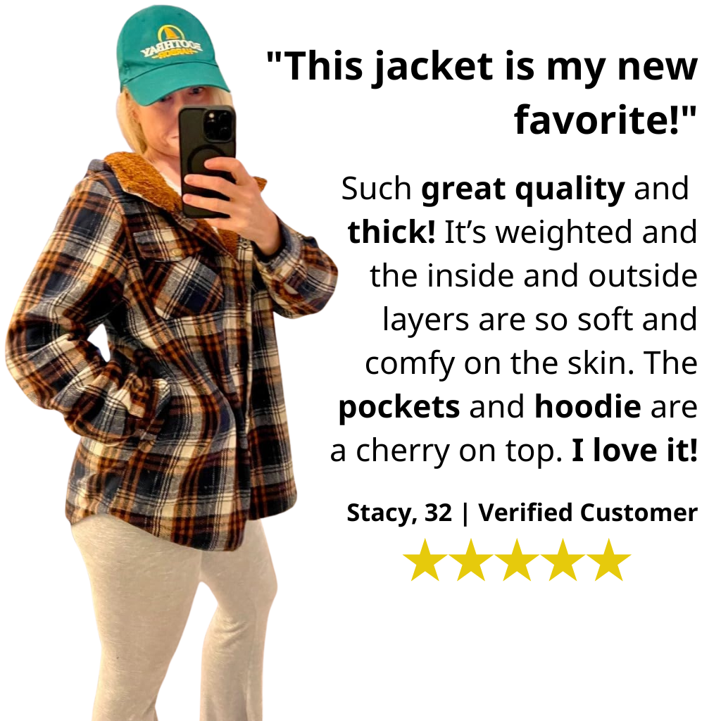 Curvevera Teddy Bear Flannel Jacket