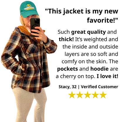Curvevera Teddy Bear Flannel Jacket