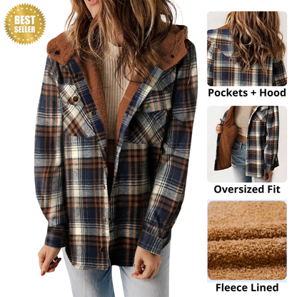 Curvevera Teddy Bear Flannel Jacket