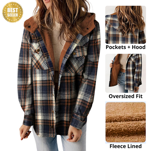 Curvevera Teddy Bear Flannel Jacket