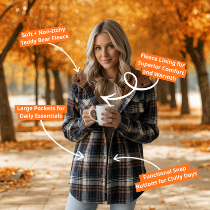 Curvevera Teddy Bear Flannel Jacket