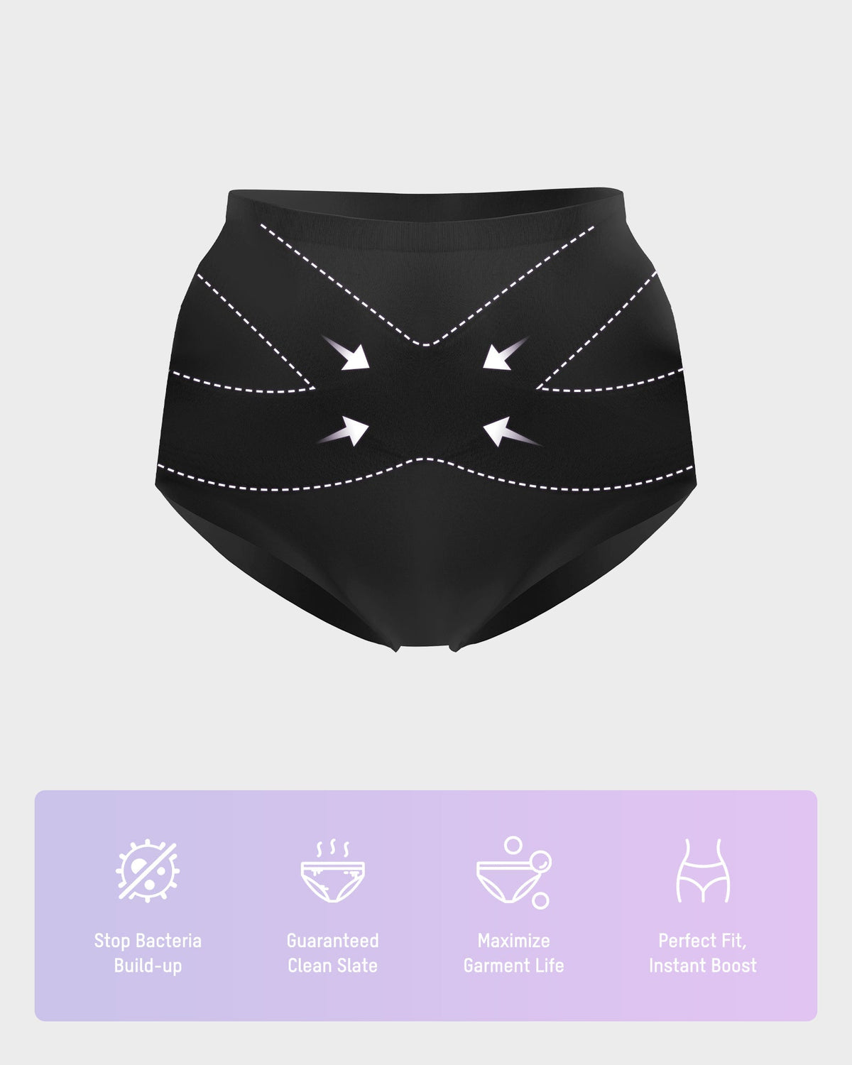 Seamless Tummy Control High-Waist Panties (5 Pack)