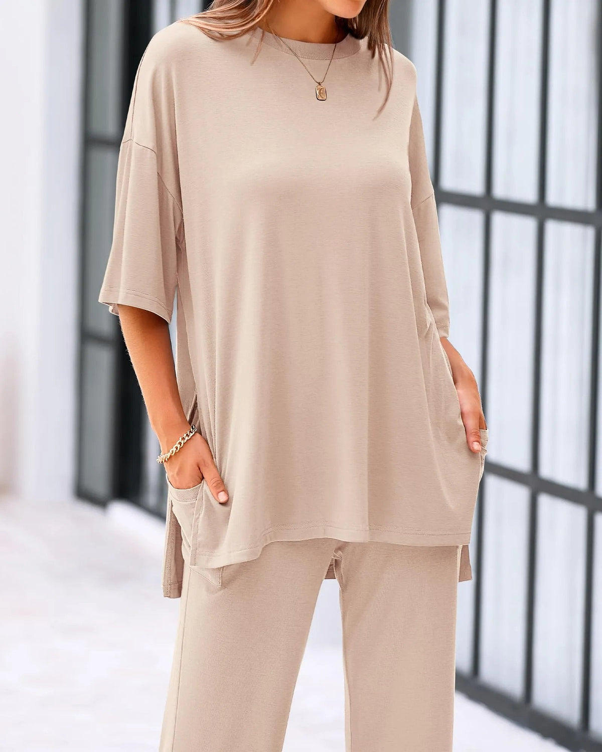 Casual Loose 2-Piece Top & Pants Set