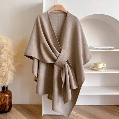 Women's Solid Color Cape Shawl Casual Elegant Wrap Shawl